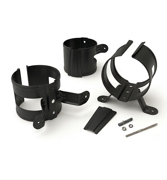 Крепление трубы в дерево (матовое)