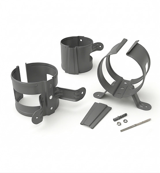 Крепление трубы в дерево (матовое)