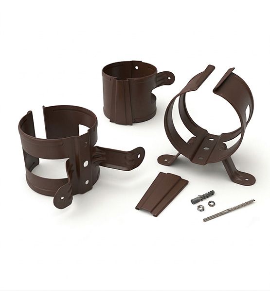 Крепление трубы в дерево (матовое)